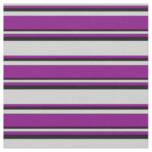 Light Grey, Purple & Black Coloured Lines Fabric