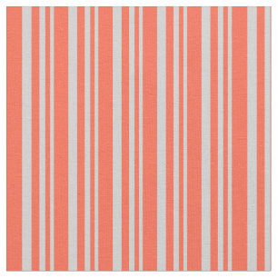 Light Grey & Red Lined/Striped Pattern Fabric