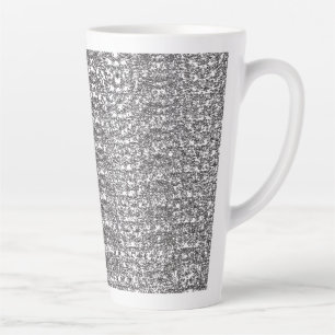 Light grey repeating V-shaped pattern on a white b Latte Mug