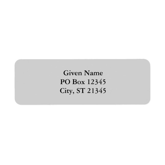 Light Grey Return Address Label (Front)