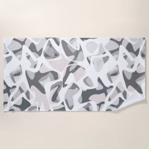 Light Grey Spots Abstract spotted pattern Beach Towel