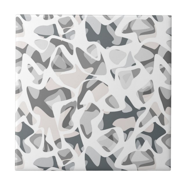 Light Grey Spots Abstract spotted pattern  Ceramic Tile (Front)