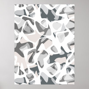 Light Grey Spots Abstract spotted pattern Poster
