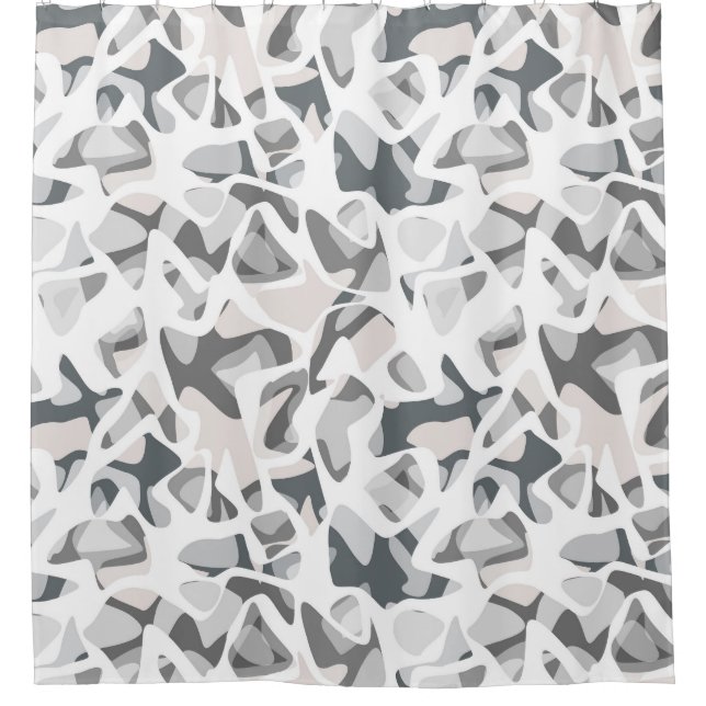 Light Grey Spots Abstract spotted pattern Shower Curtain (Front)
