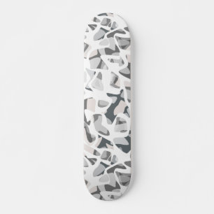 Light Grey Spots Abstract spotted pattern Skateboard