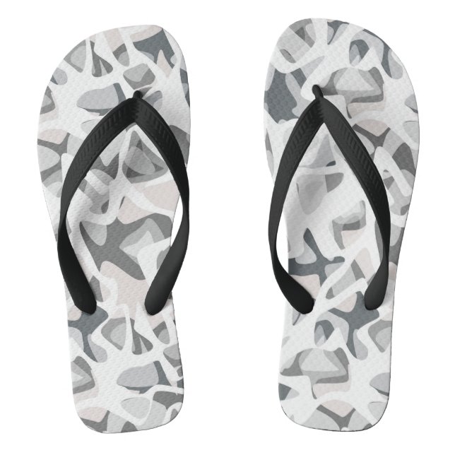 Light Grey Spots Abstract spotted pattern  Thongs (Footbed)