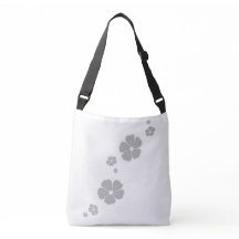 Light Grey Spring Flowers Cross Body Tote Bag