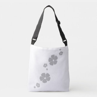 Light Grey Spring Flowers Cross Body Tote Bag
