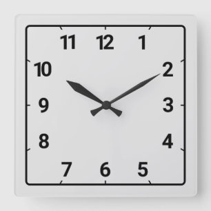 Light grey square wall clock