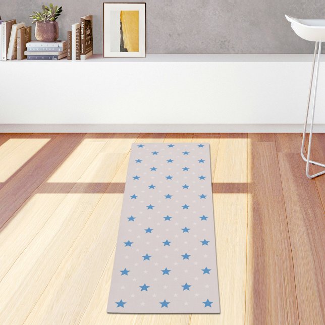 Light Grey Stars Pattern Yoga Mat (Creator Uploaded)