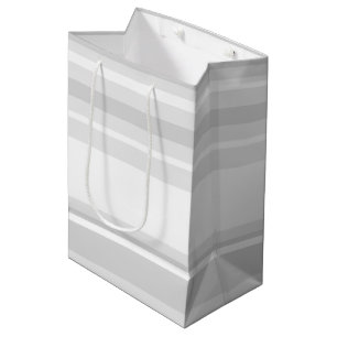 Light grey stripes medium gift bag
