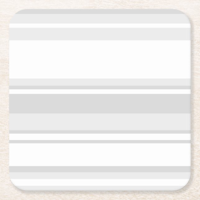 Light grey stripes square paper coaster (Front)