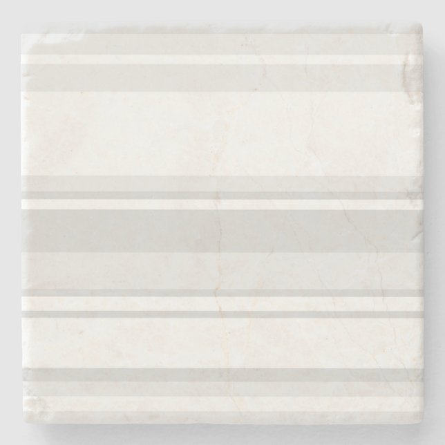 Light grey stripes stone coaster (Front)
