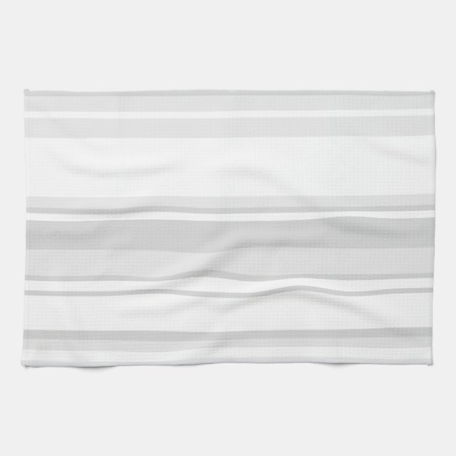 Light grey stripes tea towel (Horizontal)