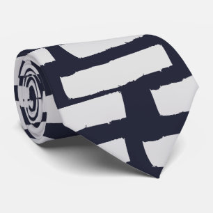 Light Grey Strokes on Dark Blue C Tie