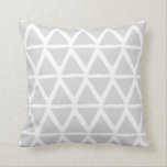 Light Grey Triangles Geometric Decorative Pillow<br><div class="desc">Elegant and sophisticated decorative pillow in light grey and white geometric triangles lattice pattern.</div>