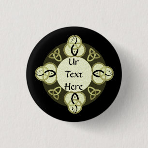 Light Grey Trinity and Black Fish Monogram 3 Cm Round Badge