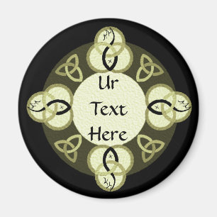 Light Grey Trinity and Black Fish Monogram Magnet