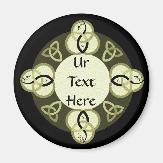 Light Grey Trinity and Black Fish Monogram Magnet (Front)