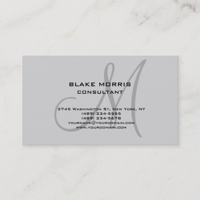 Light Grey Unique Original Classical Professional Business Card (Front)