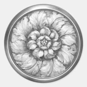 Light Grey Vintage Baroque Embossed Look Seal