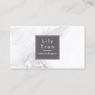 Light Grey Watercolor Marble Business Card