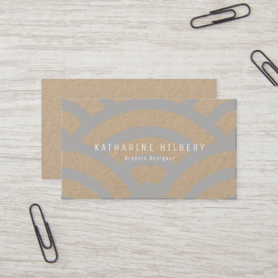 Light Grey Wave Pattern Kraft Paper Business Card