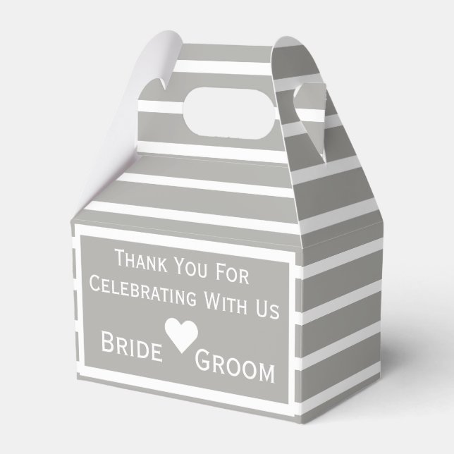 Light Grey Wedding Favour Box (Front Side)