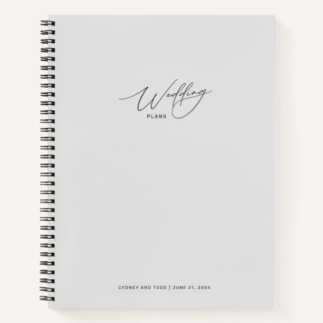 Light Grey Wedding Plans Notebook (Front)