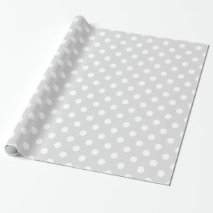 Light Grey White Extra Large Polka Dot Pattern Wrapping Paper