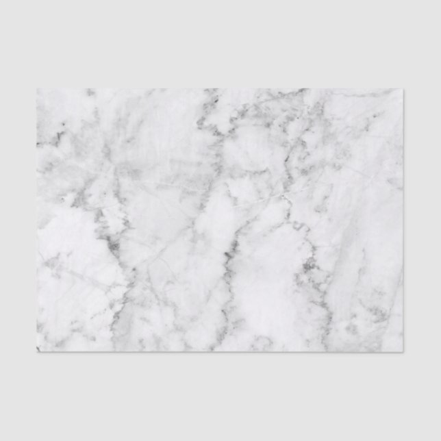 Light-Grey & White Faux Marble Tissue Paper (Front)