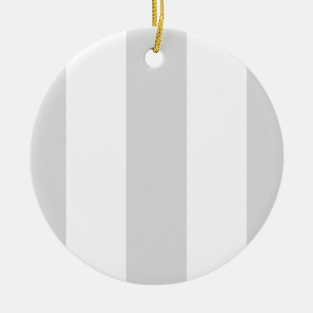 Light Grey White Huge Stripes Ceramic Tree Decoration (Front)