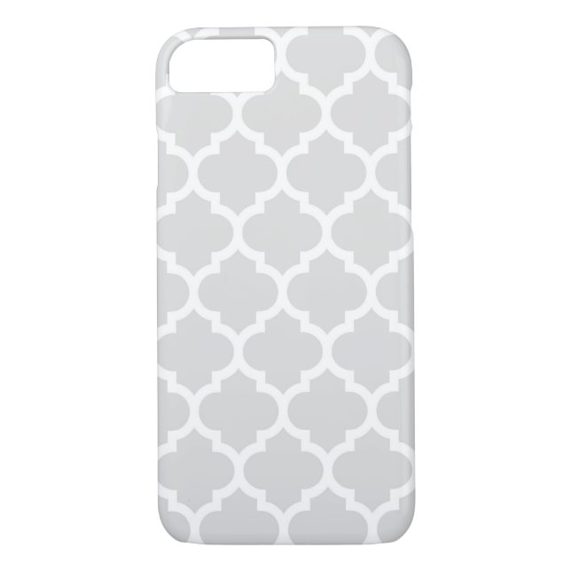 Light Grey White Moroccan Quatrefoil Pattern #5 Case-Mate iPhone Case (Back)
