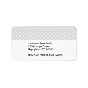 Light Grey White Polka Dot Pattern Label