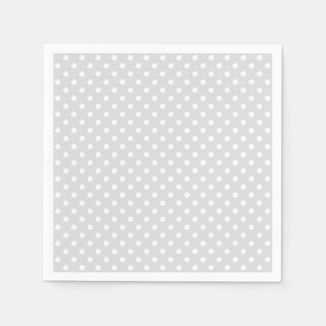 Light Grey White Polka Dot Pattern Napkin (Front)
