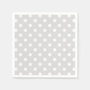 Light Grey White Polka Dot Pattern Napkin
