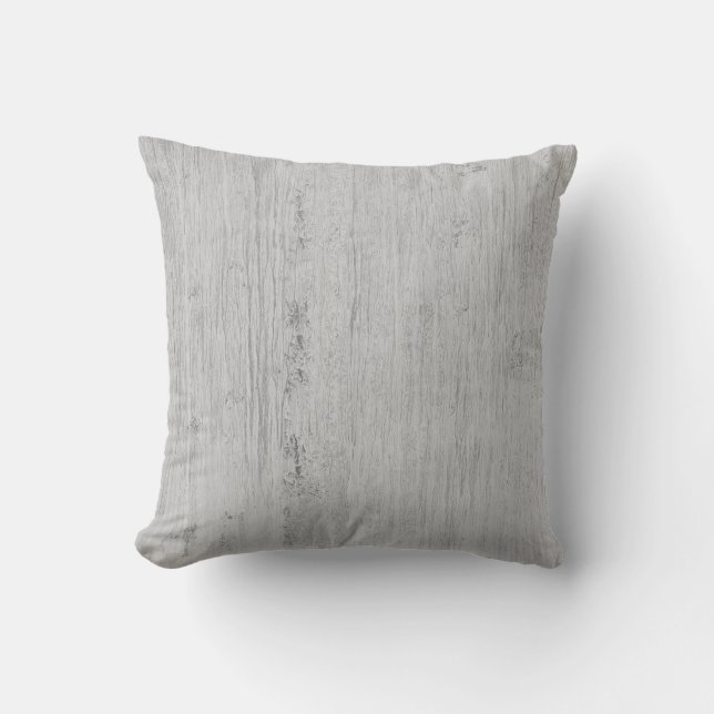 Light Grey Whitewashed Barn Wood Cushion (Front)