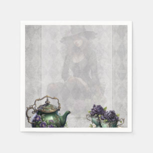 Light Grey Witches Tea Enchanted Brew Party Napkin