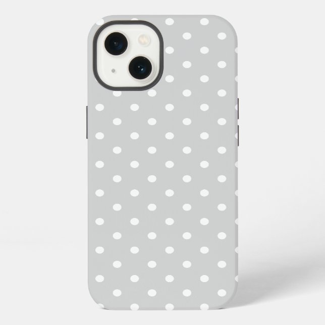 Light Grey with Dots iPhone Case (Back)
