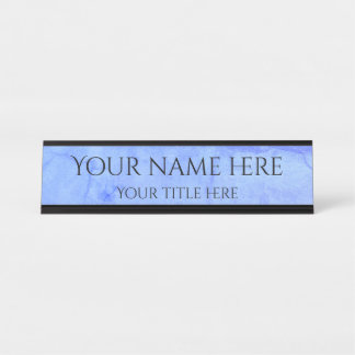 Light grungy blue simple professional modern desk name plate
