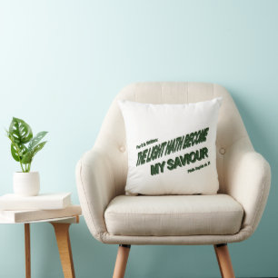 Light Hath Become My Saviour - Green Cushion