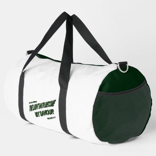 Light Hath Become My Saviour - Green Duffle Bag (Right Corner)