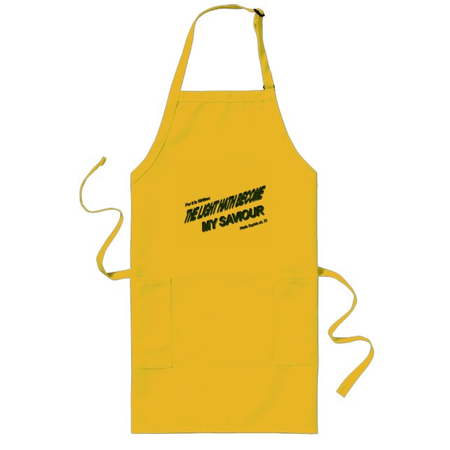 Light Hath Become My Saviour - Green Long Apron (Front)