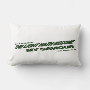 Light Hath Become My Saviour - Green Lumbar Cushion