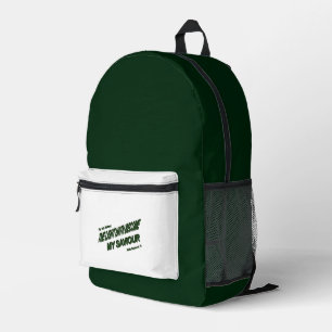 Light Hath Become My Saviour - Green Printed Backpack