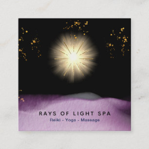 *~* Light Healing Rays Universe Energy Stars Square Business Card