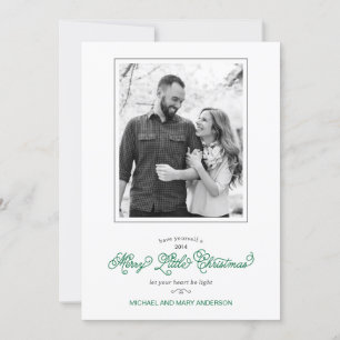 Light Hearted Green Photo Holiday Card