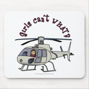 Light Helicopter Girl Mouse Pad