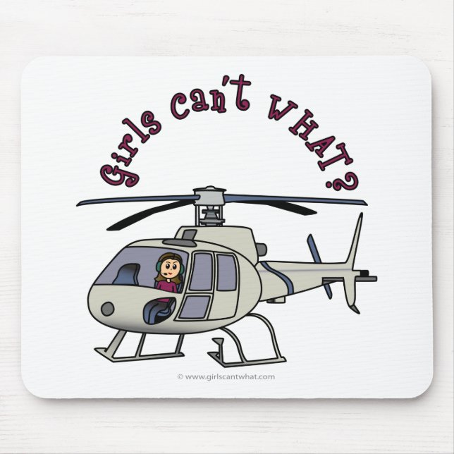 Light Helicopter Girl Mouse Pad (Front)