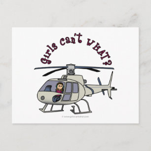 Light Helicopter Girl Postcard